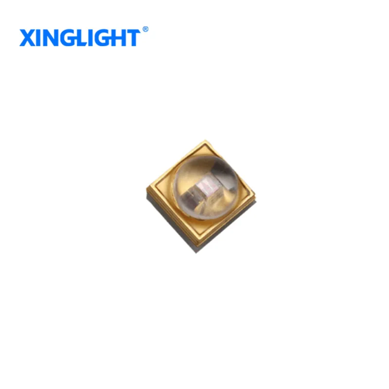 

XINGLIGHT 10pcs 5-8mw SMD LED Lamp Bead Light 3838 UVC Single Wave High Bright UV Sterilizing Lamp 260-280nm With lens