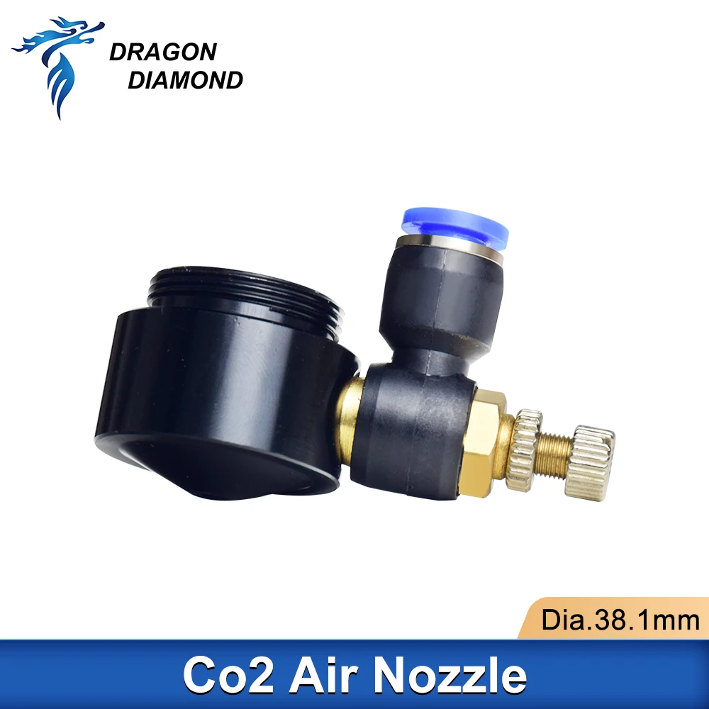 Boquilla de aire Co2 Dia.20 fl38.1 mm, accesorio de lente láser para cabezal láser Co2, boquilla corta para máquina de corte láser