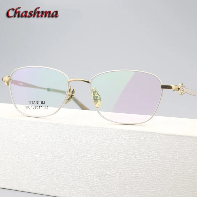 

Очки Chashma по рецепту врача для женщин, высококачественные очки из чистого титана, модные женские очки высокого класса, оправы для очков по рецепту врача