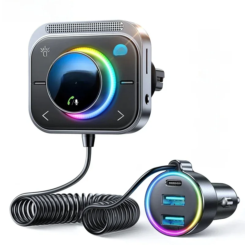 Joyroom Bluetooth 5.3 FM/AUX Transmitter Car Adapter Audio FM Transmitter Bass Boost 3 Ports PD&QC 3.0 FM Bluetooth Fast Charger — zdjęcie 2