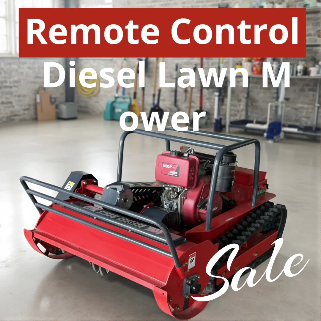 EPA Approved Diesel Remote Control Lawn Mower - Tracked Crawler Type for Rough Terrain Orchard & Garden Maintenance