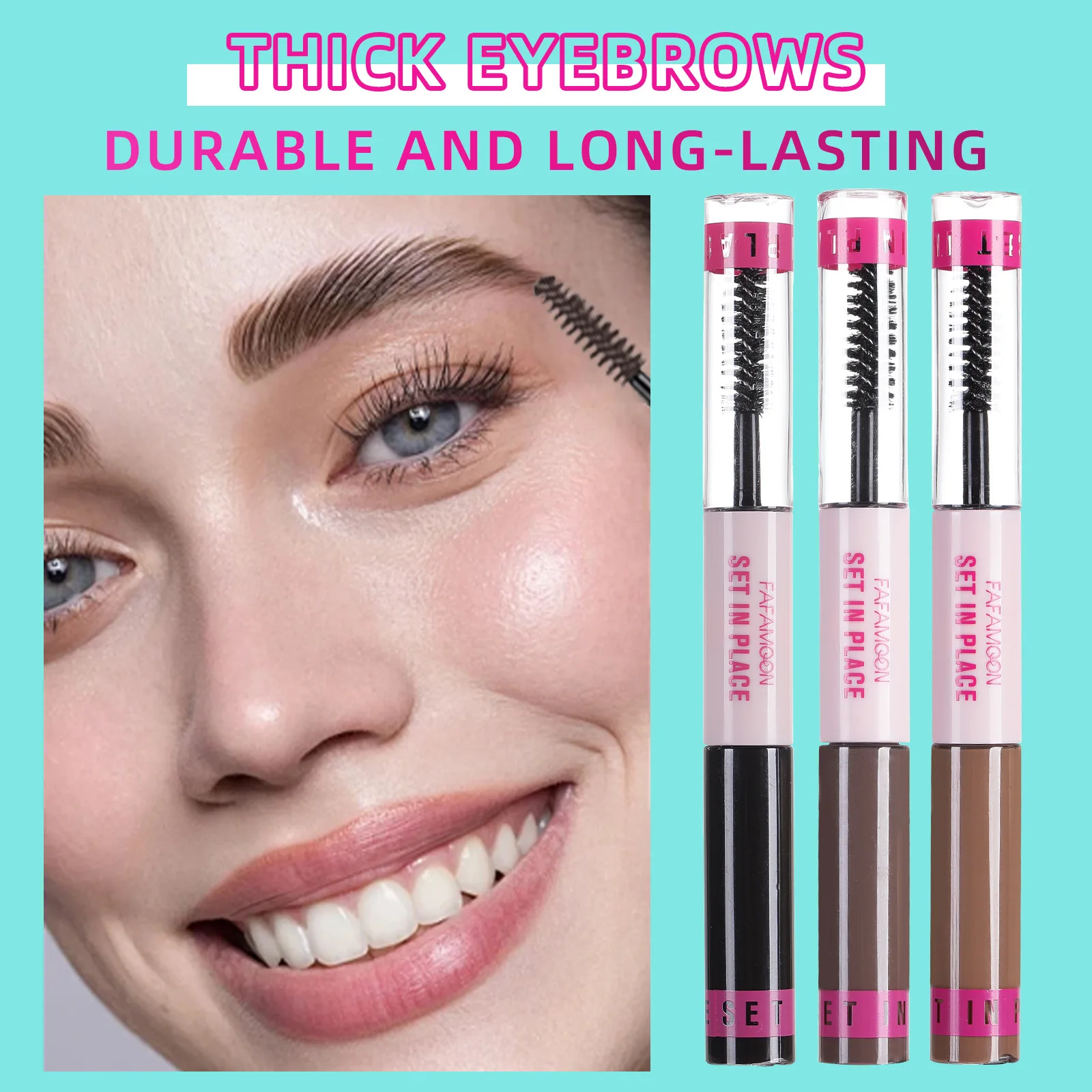 FAFAMOON 3 colores estilo crema para cejas líquido crema para peinar cejas Gel transparente de larga duración crema para cejas de secado rápido