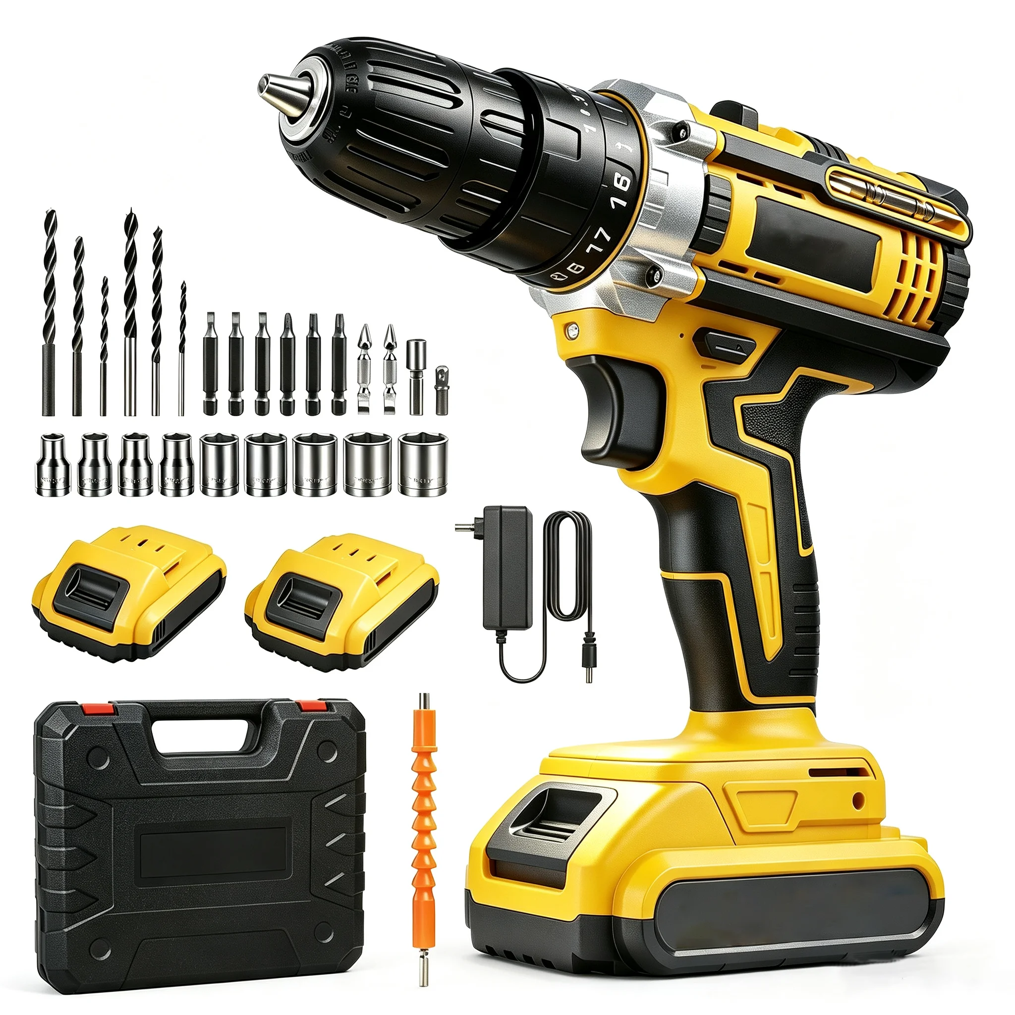 OWJHE, perceuse électrique sans fil 21 V, tournevis rechargeable, 1350 tr/min, perceuse électrique à double vitesse, outil électrique pour le travail du bois, batterie au lithium.