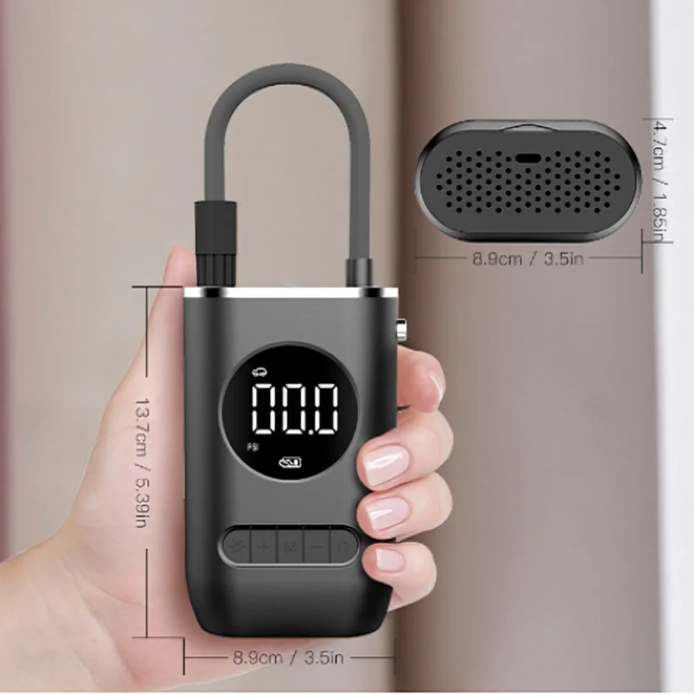 Mini Compresor de Ar Portatil Recarregavél Digital USB Calibrador Pneu