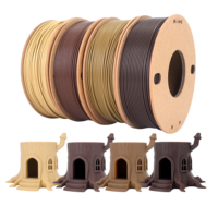 likesilk imitation wood color 3D Printer Filament Bundle - Wood PLA Filament 1.75mm, 250g x 4 Pack (Walnut, Oak, Cherry, Teak)