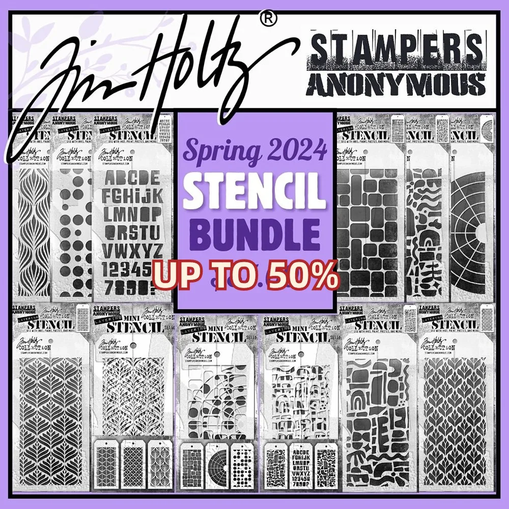 Tim holtz Bugyog 2024 Stencil scrapbook Zsebnaptár dekorációs Stencil Dombornyomás Sablon DIY Köszönés rty handmade