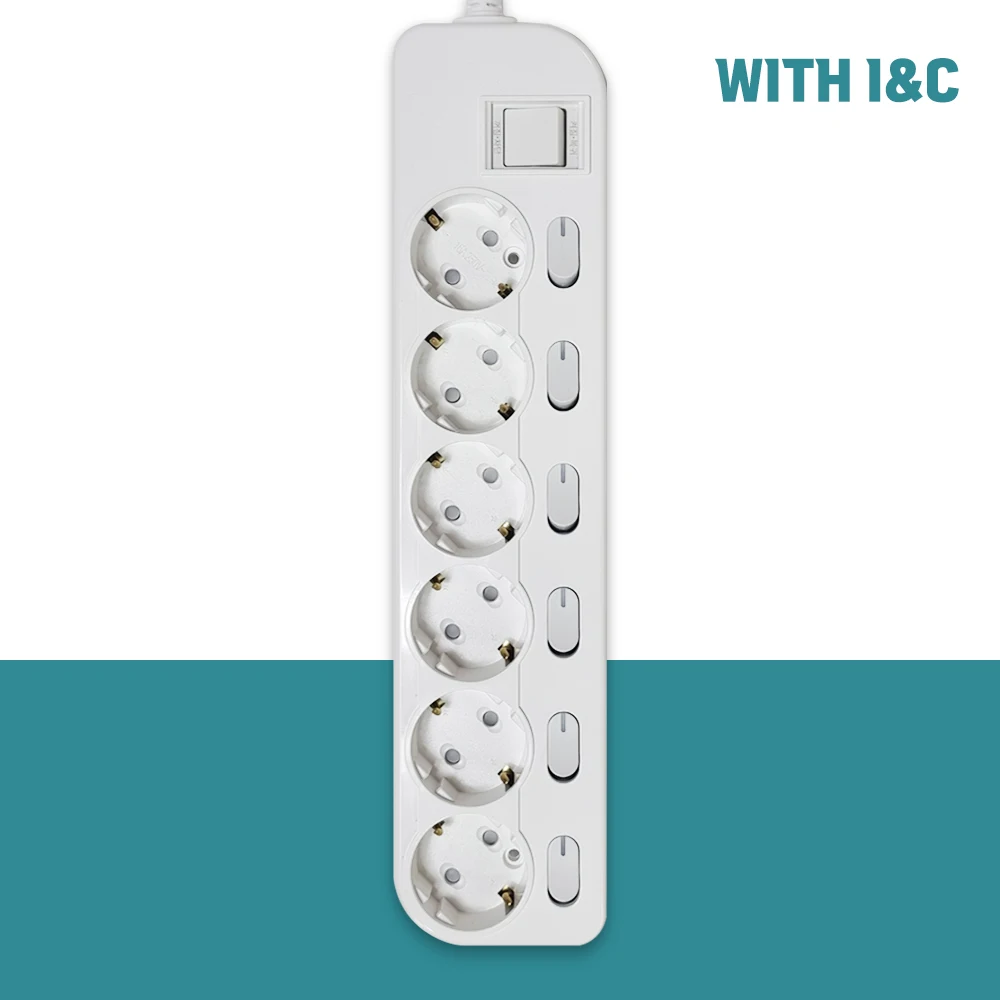 With IN C individual switch multi-tap 6 pieces 1.5m + one safety cover