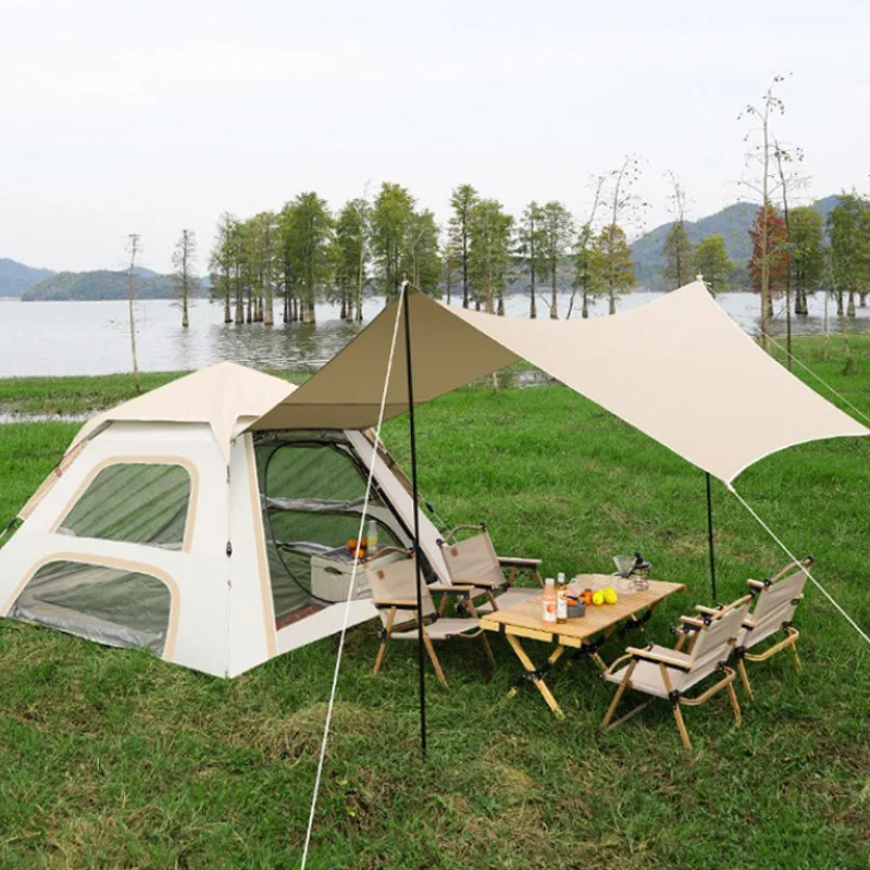 Camping Outdoor One-touch Automatic Tent Tarp Shade Set Tamp Shade Set Tent Shade Camping Climbers Fishing