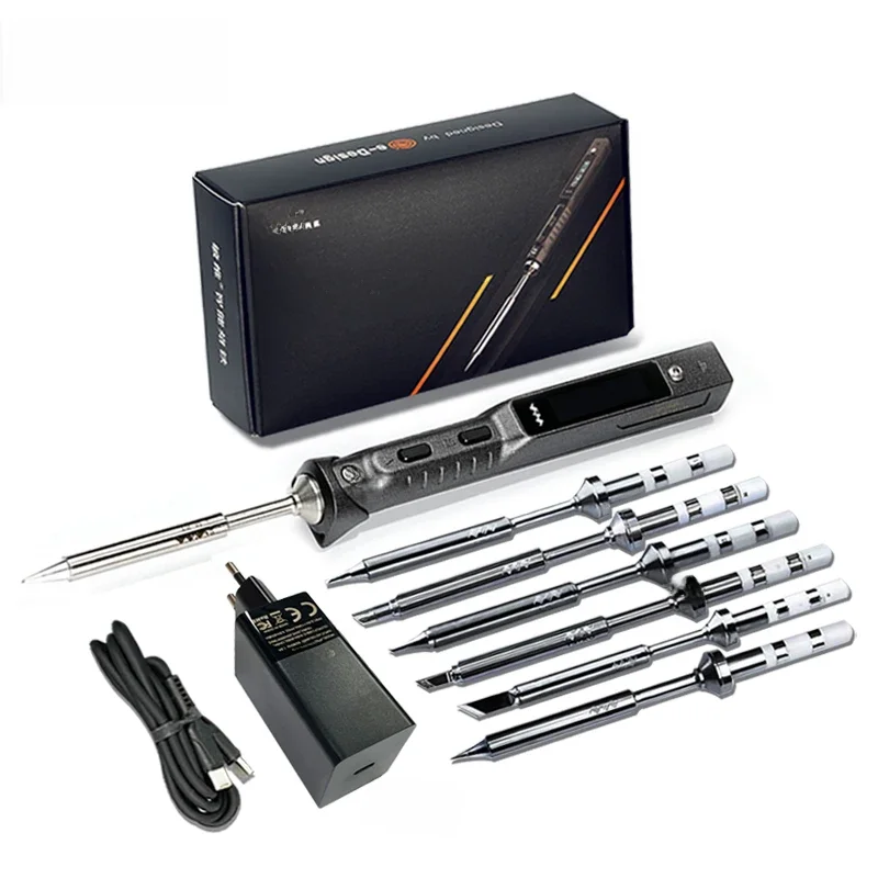 Miniware Ts101 Soldeerbout Elektrische 65W Temperatuur Geprogrammeerd Lcd Nieuwe Verbeterde Ts100 Met Soldeertip Set - afbeelding 2