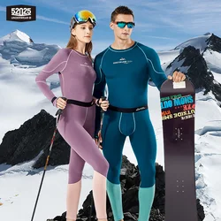 52025 Warm Outdoors Thermal Underwear for Men & Women Thermal Set Dralon Fiber Soft Fleece Thumbhole Sleeves Sporty Long Johns