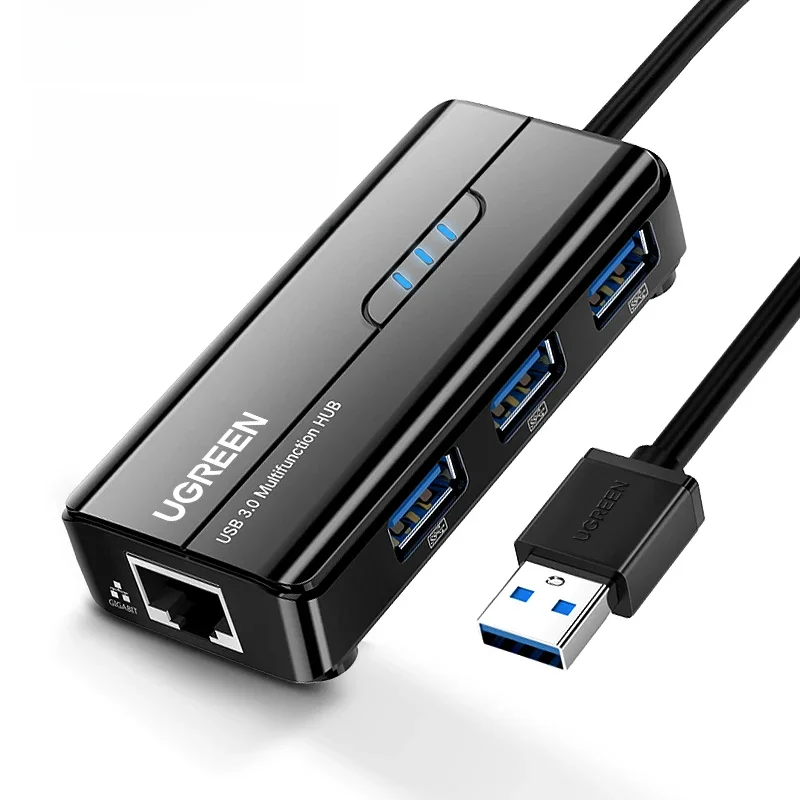 UGREEN Adapter Ethernet USB 1000/100Mbps USB do RJ45 USB3.0/2.0 HUB do laptopa Xiaomi Mi Box S karta sieciowa Nintendo USB Lan — zdjęcie 2