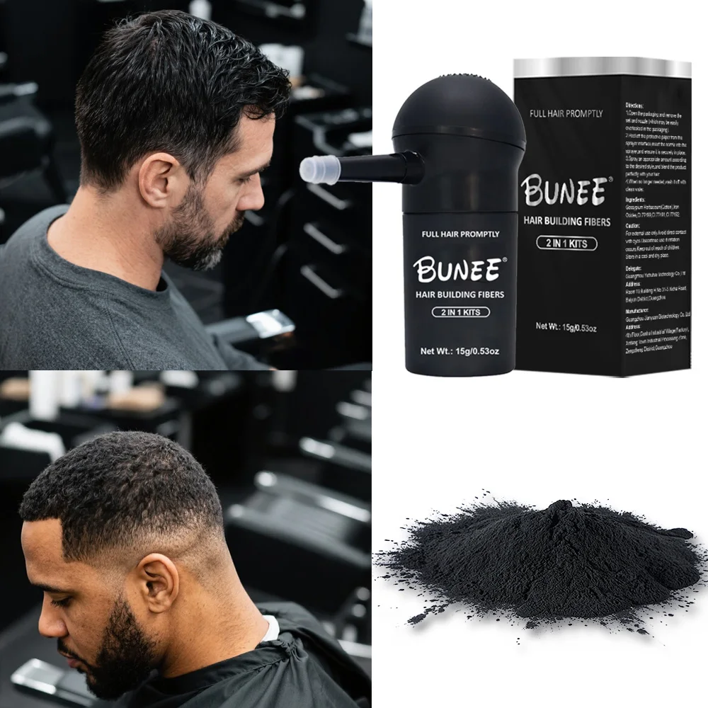 

BUNEE All-in-One Hair Fiber 15g Spray Nozzle for Precise Coverage, No Mess, Instant Thickening & Natural Look Unisex