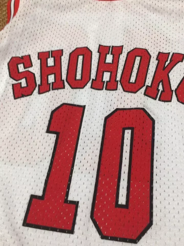 Branco Slam Dunk Cosplay Jersey, Rukawa Sakuragi Hanamichi, Uniforme da equipe de basquete Shohoku Escola, Roupa esportiva, 1-15