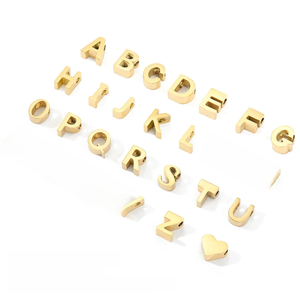 Pendentif en forme de cœur pour femmes, breloque initiale délicate, couleur or, argent, lettre, nom, vente en gros, Alphabet A-Z, bijoux cadeau