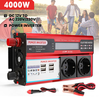 DC 12V To AC 220V To transform V transform W 3000W Power Inverter with 4 USB EU pocket charging with LED Display for RV Phone Ca