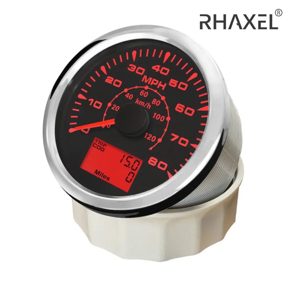 

RHAXEL Newest 85mm GPS Speedometer 0-160MPH 0-220KM/H 0-200MPH 0-300kmh Odometer for Car Boat with 8 Colors Backlight 9-32V