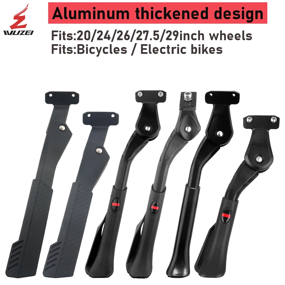 Adjustable Bicycle Kickstand Aluminium Alloy MTB/Snow/Folding Bike/Electric Vehicle Bicycle for 20-29in Rear/Side Foot Support