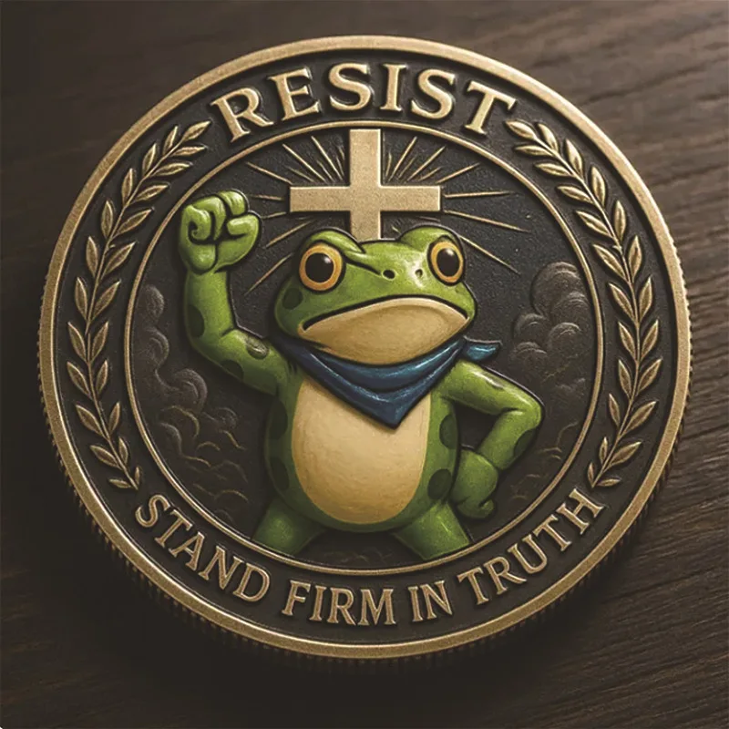 cute frog coin represents freedom and truth commemorative challenge coin collectible gift