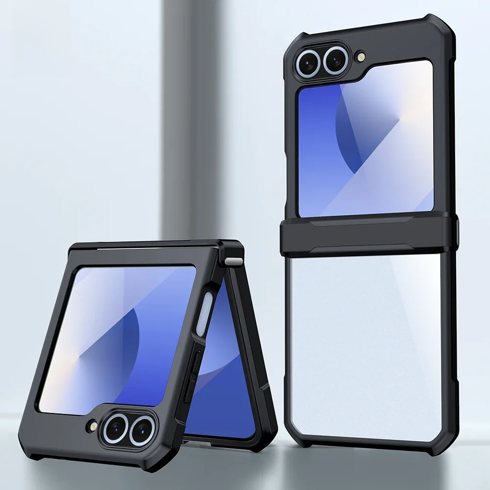 Etui Xundd z poduszką powietrzną, odporny na wstrząsy, przezroczysty futerał z szkłem na tył do Samsunga Galaxy Z Flip 6, Z Flip 3, 4, 5. — zdjęcie produktu 7