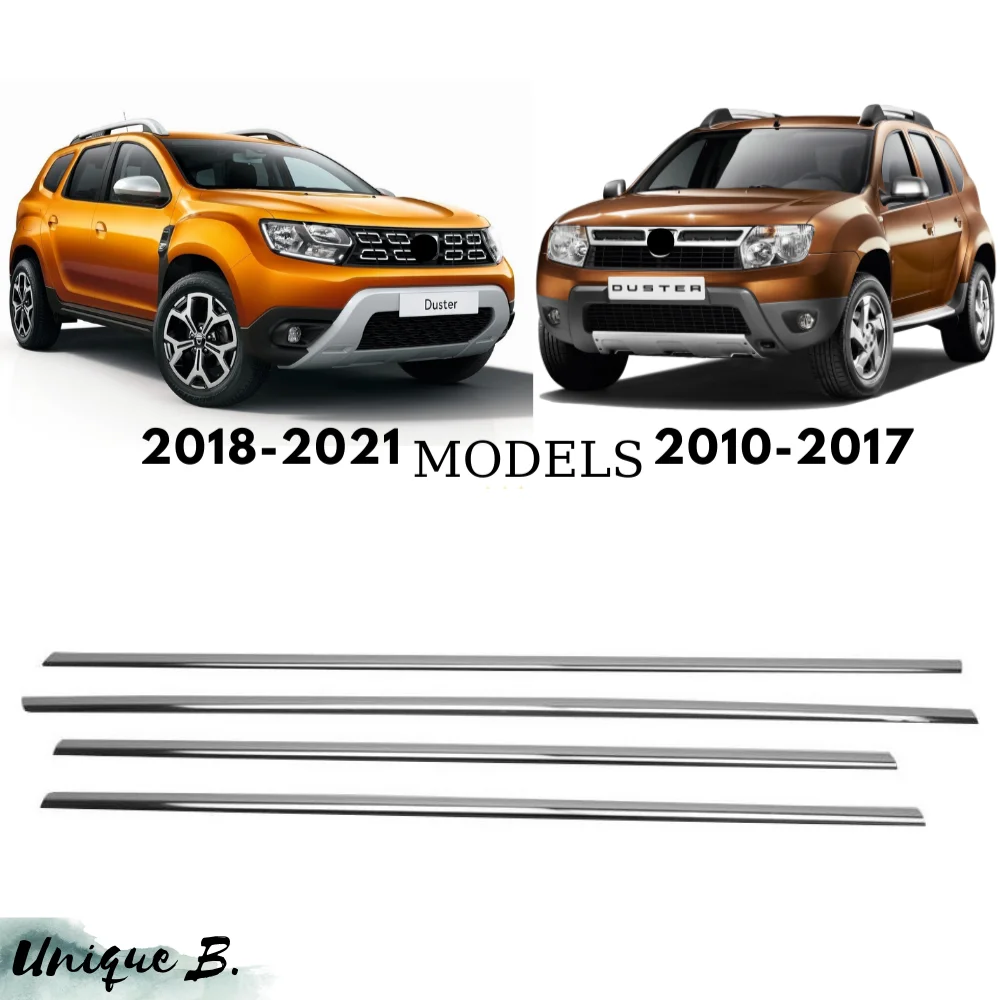 For Dacia Duster Renault Stainless Steel Chrome Window Frame Trim 4 Piece Design Exterior Car Accessories Parts Styling Moulding