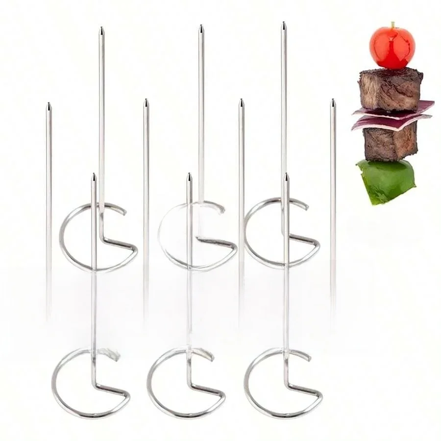 10/20/30 pièces brochettes Kabob bâtons en acier inoxydable pour griller outil de Kebab réutilisable Barbecue acier inoxydable bâton de Barbecue poulet