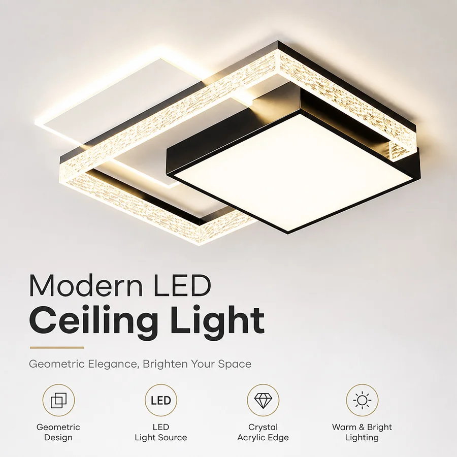New Modern Scandinavian-Style Living Room Ceiling Light Set: A Minimalist, Contemporary, and Luxe Design