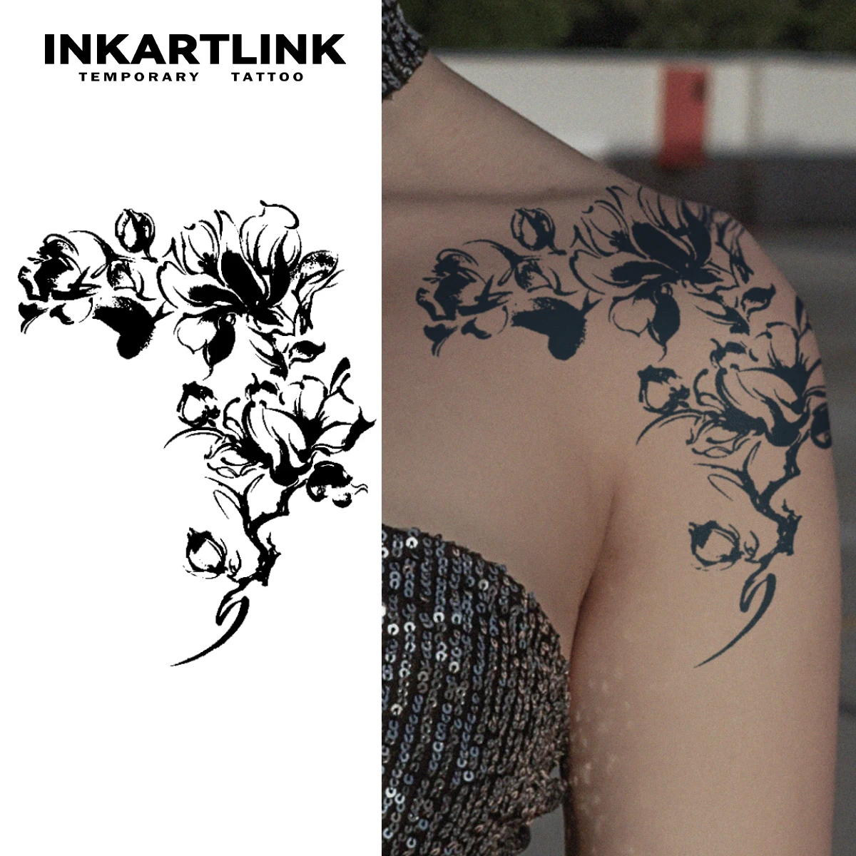 Autocollant de Tatouage Temporaire pour Téléphone, Faux Tatouage Semi-Permanent, Résistant à l'Eau, Durée de 15 Jours
