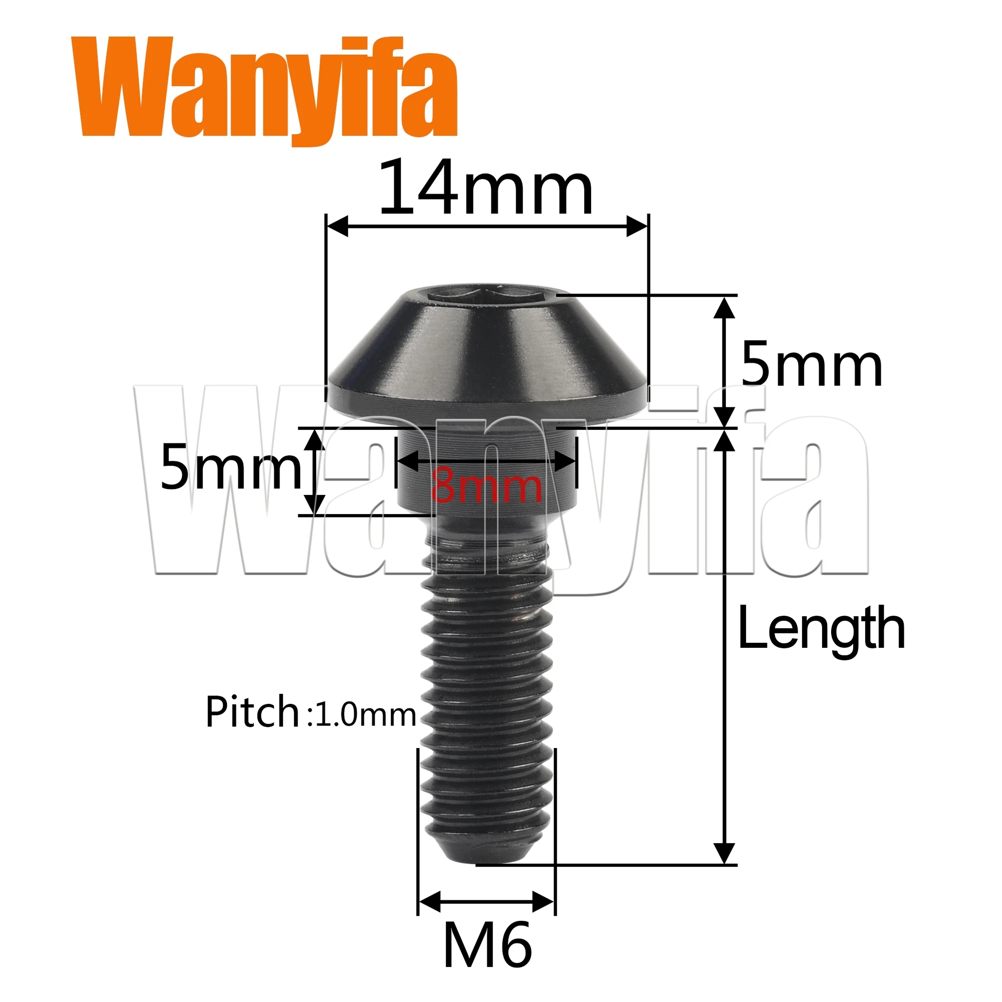 Wanyifa Motorcycle Bolt M6x20/25mm Disc Brake Part Umbrella Head Hex Screws for Yamaha Accessories