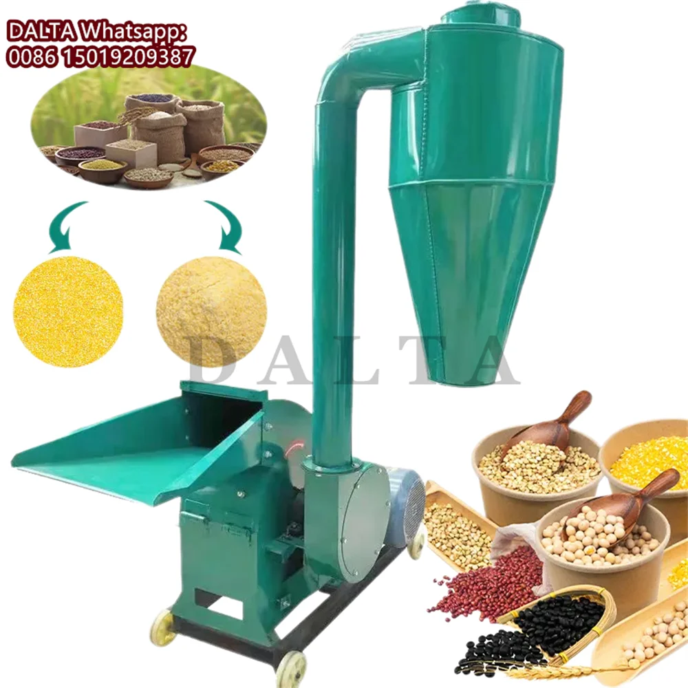Molino de martillos de alfafa Industrial, molino de martillos de alimentación, molino de martillos eléctrico pequeño para el hogar, trituradora de virutas de madera, 500-1000 KG/H