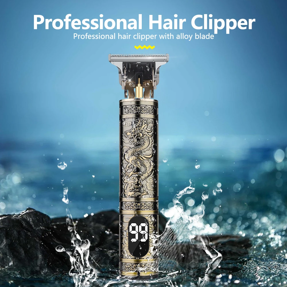 Professional Hair Trimmer Shaving Machine Portable Wireless Finish Shaver With Digital Display