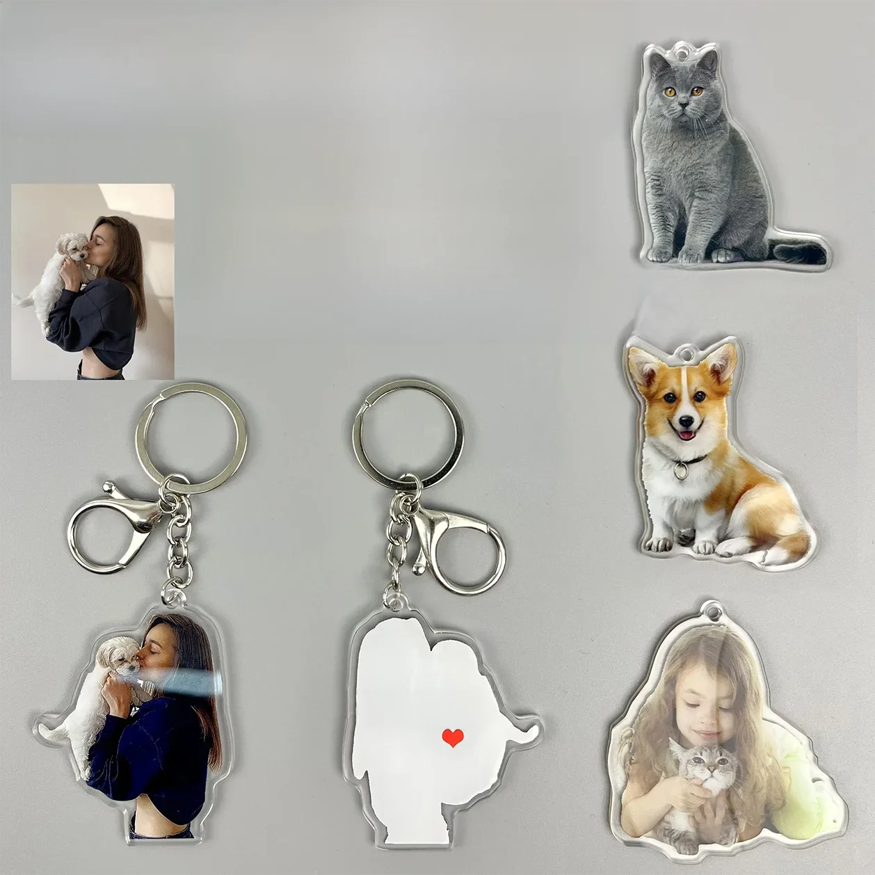 Aangepaste acryl sleutelhanger Aangepaste persoonlijke foto cadeaulabel hanger Autohanger sleutelhanger - afbeelding 2