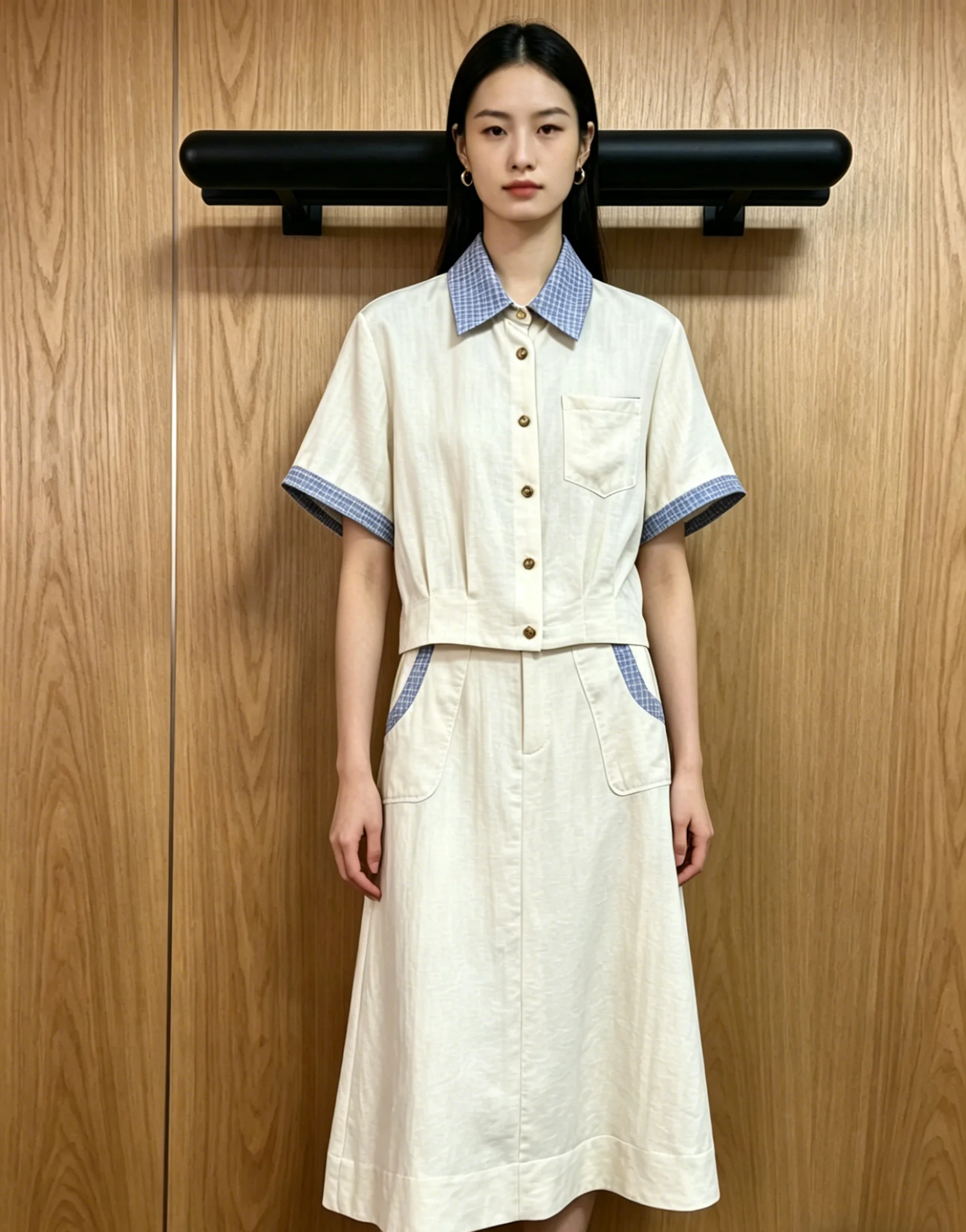 

2026 Summer Women's V-Neck Short-Sleeved Top + Long Dress Set LH020