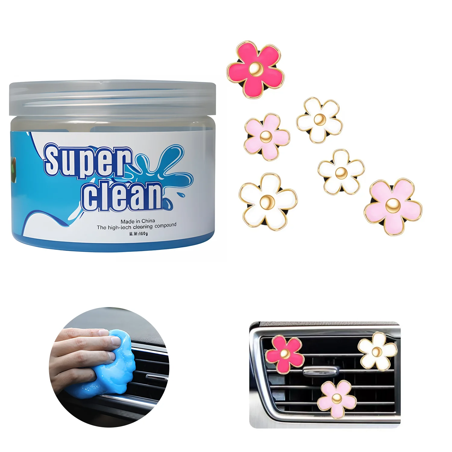 Car Cleaning Gel & Reusable Detailing Car Crevice Cleaner, Cleaning Gel For Car Interior, Dust Cleaning Gel, For Car Vents, PC,