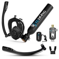 TUDIVING-0.5L Mini Scuba Diving Tank,Lung Tank with Diving Mask,Portable Scuba Tank with Pump for Underwater Breathing Training