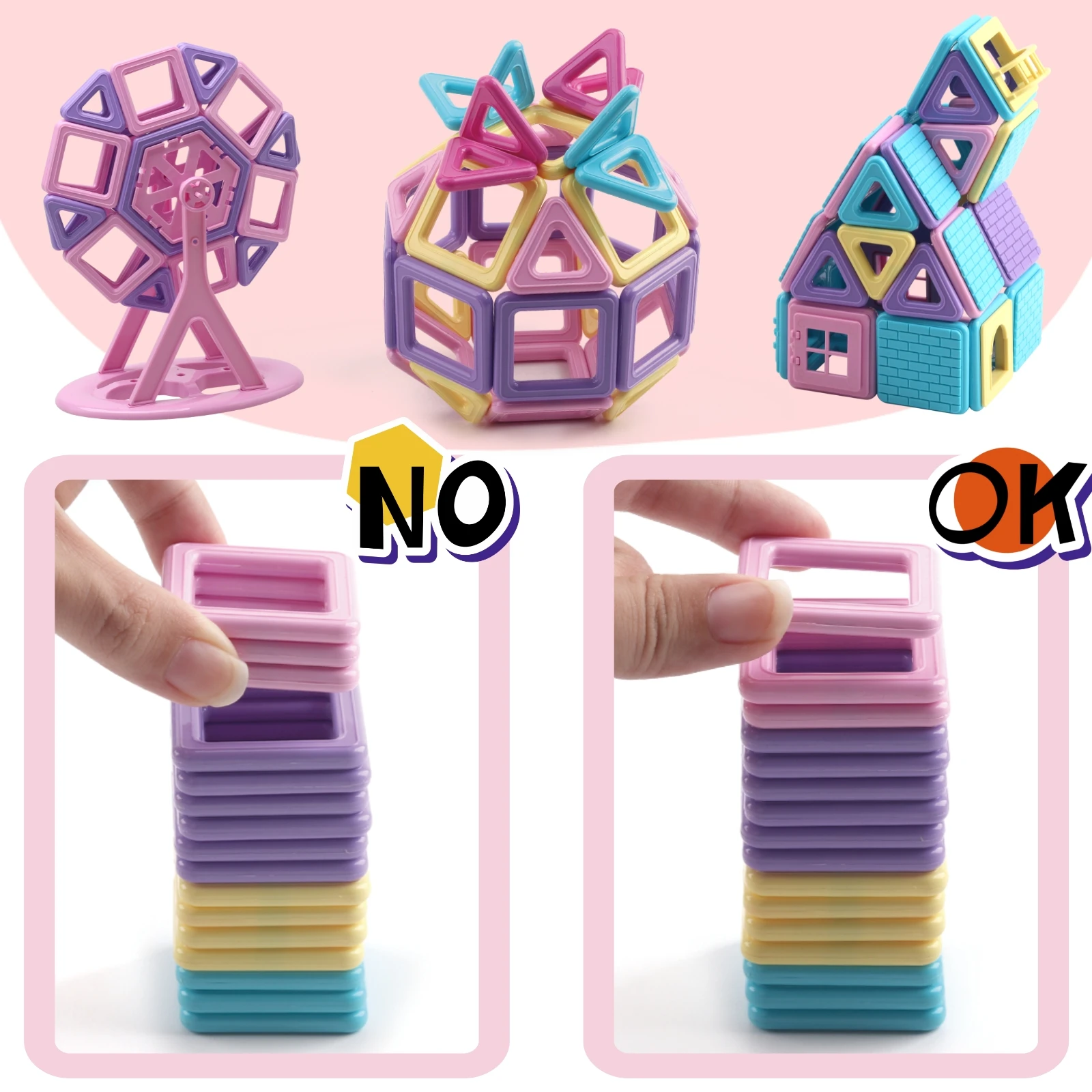 Blocs de construction magnétiques Mini taille 135 pièces, jouets éducatifs STEM pour garçons et filles de 3 4 5 6 7 8 ans