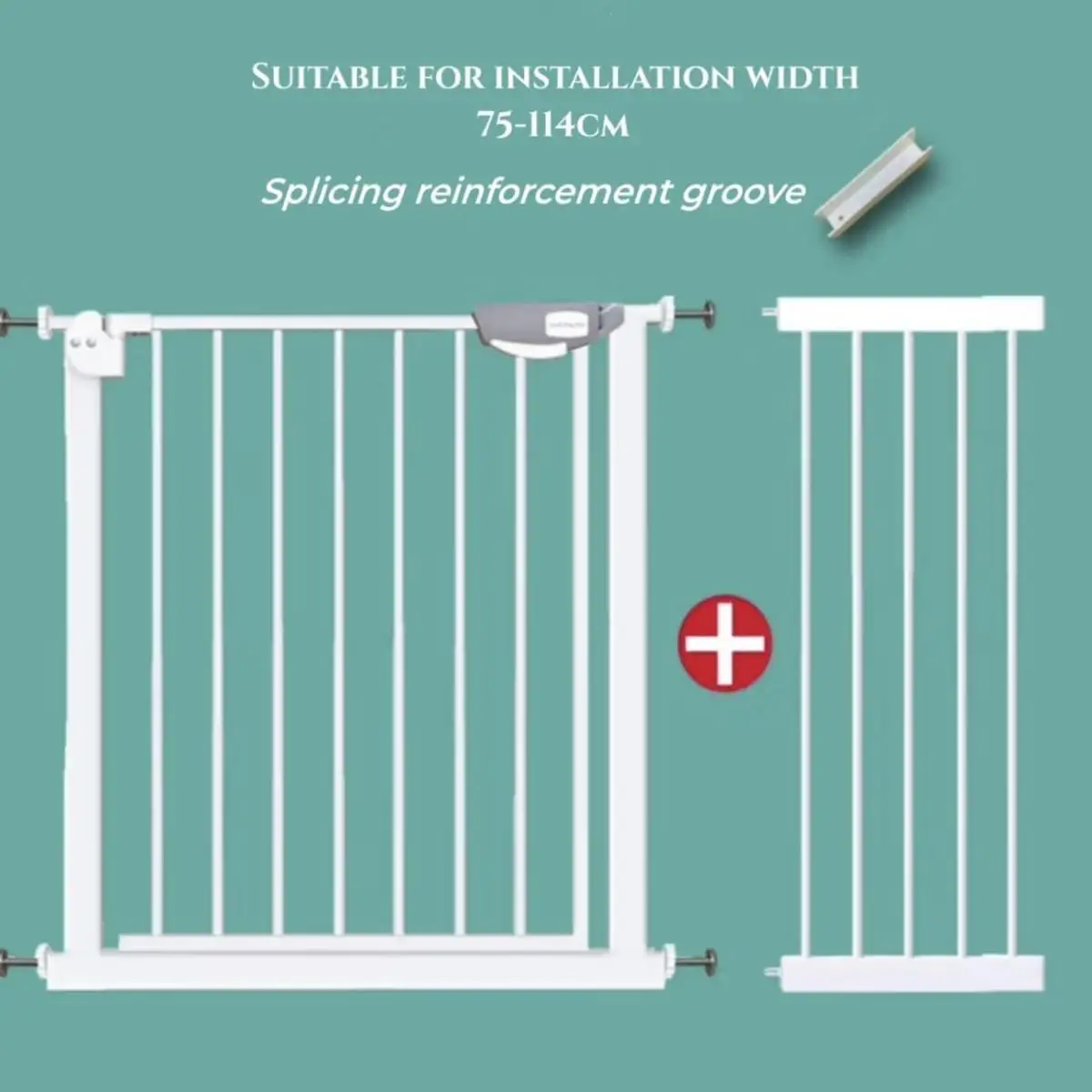 Auto Close Safety Gate, Extra Wide Gate For 75-94 cm, 10CM Extension Rack Kit, Guardrail for Stairs,Doorways, Easy Install