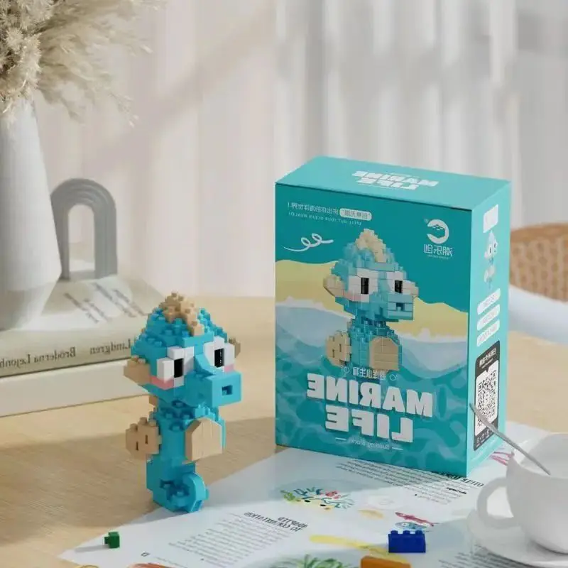 Creative Marine Life Mini Building Blocks Children\'s Marine Animal Model Building Blocks Educational Toys Christmas Gift