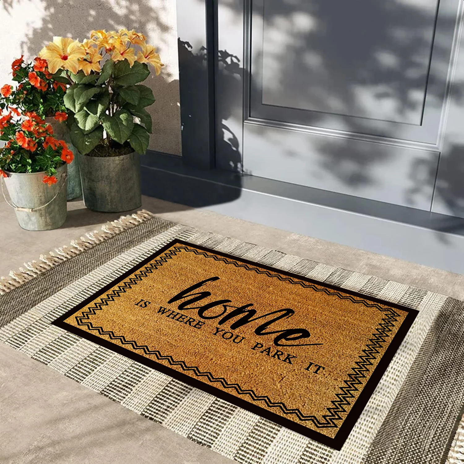 

Home Is Where You Park It Door Mat Outdoor Rubber Welcome Kitchen Shower Porch Decor Shoe Garage Rug Patio Front Doormat