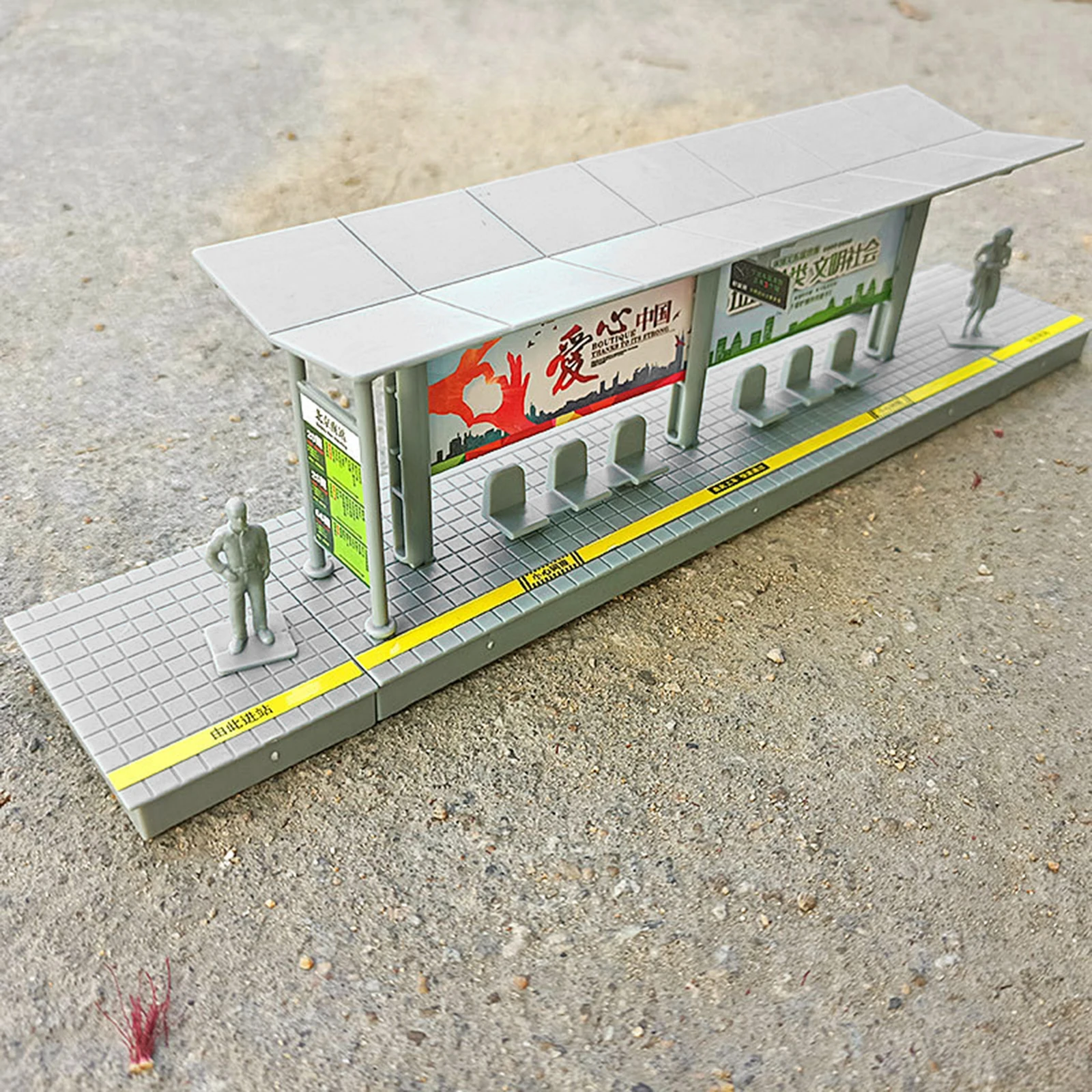 1:64 Scale Metro Station Diorama Model Architecture Scene Model Building Kits DIY Unassembly for Diorama Sand Table Layout Decor