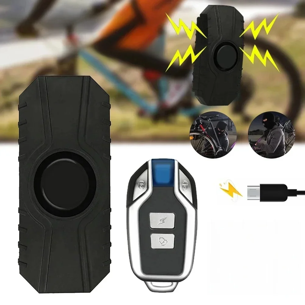 AliExpress NONE Wireless Bicycle Vibration Alarm USB Charge Waterproof Motorcycle Electric Bike Alarm Remote Control Anti Lost Security Sensor