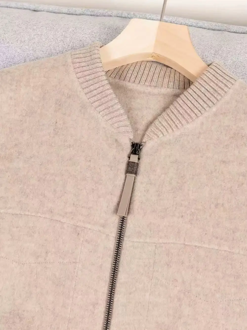 Elegant Stand Collar Wool Cashmere Jacket Vest