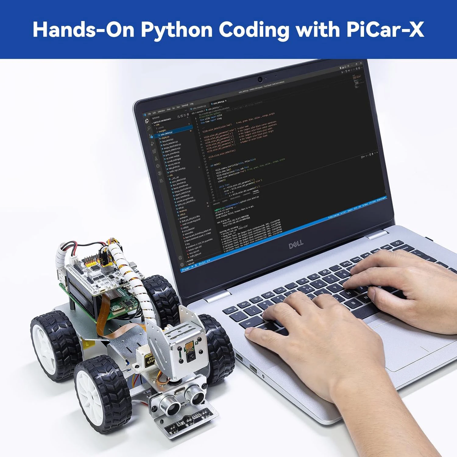 Kit de Carro Robô Inteligente CC SunFounder Picar-X AI para Raspberry Pi 5/4/3B+/Zero 2w, Openclaw LLMs ChatGPT/Gemini/Grok Python, Scratch