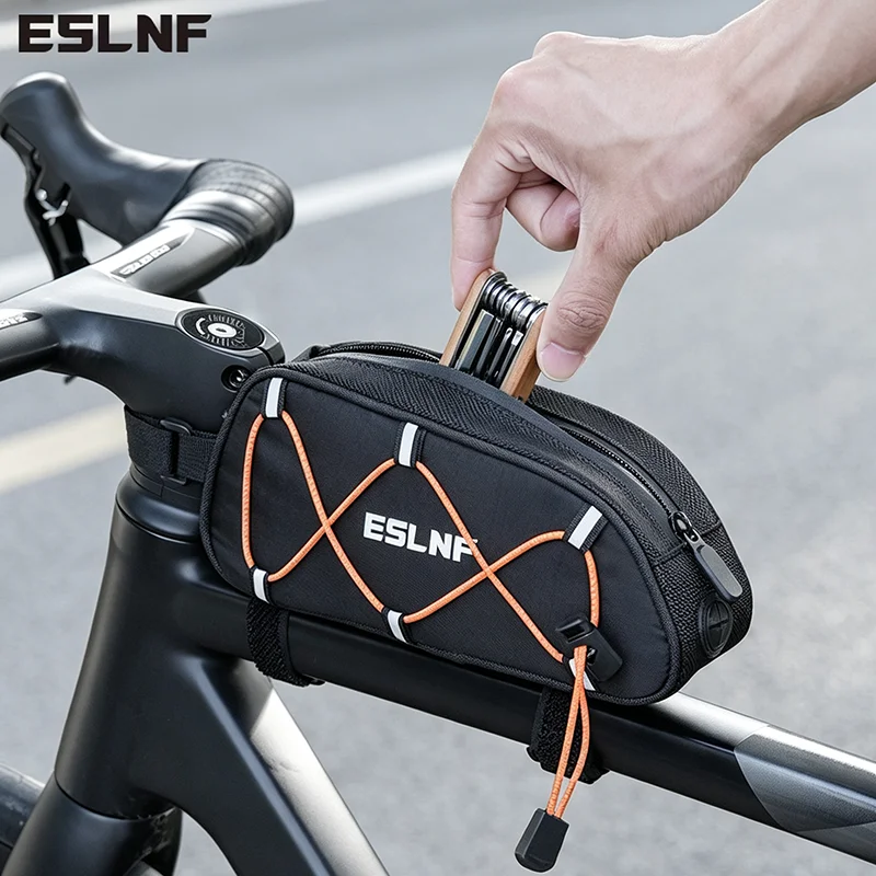 AliExpress ESLNF Bicycle Bag Rainproof Bike Top Tube Package Reflective Bag Front Frame Storage Large Capacity MTB Road Cycling Panniers