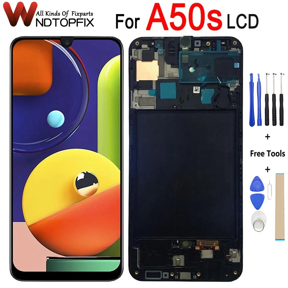 

For Samsung Galaxy A50S A507 LCD Display Touch Screen Digitizer With Frame Assembly Replacement Part For Samsung A50s LCD Screen