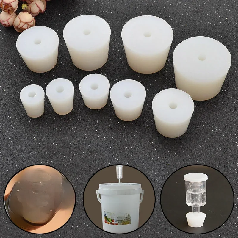 1pcHome Braw Wein Stopper Silikon Stecker Mit 8mm Loch Für Luftschleuse Ventil Bubbler Gärung