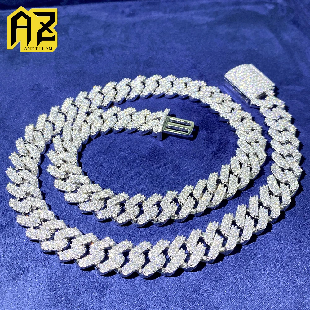 12mm 2 Rows Iced Out Cuban Chain Necklaces for Men Women Bling Necklace Bling Zircon Goth Hip Hop Jewelry Free Shipping