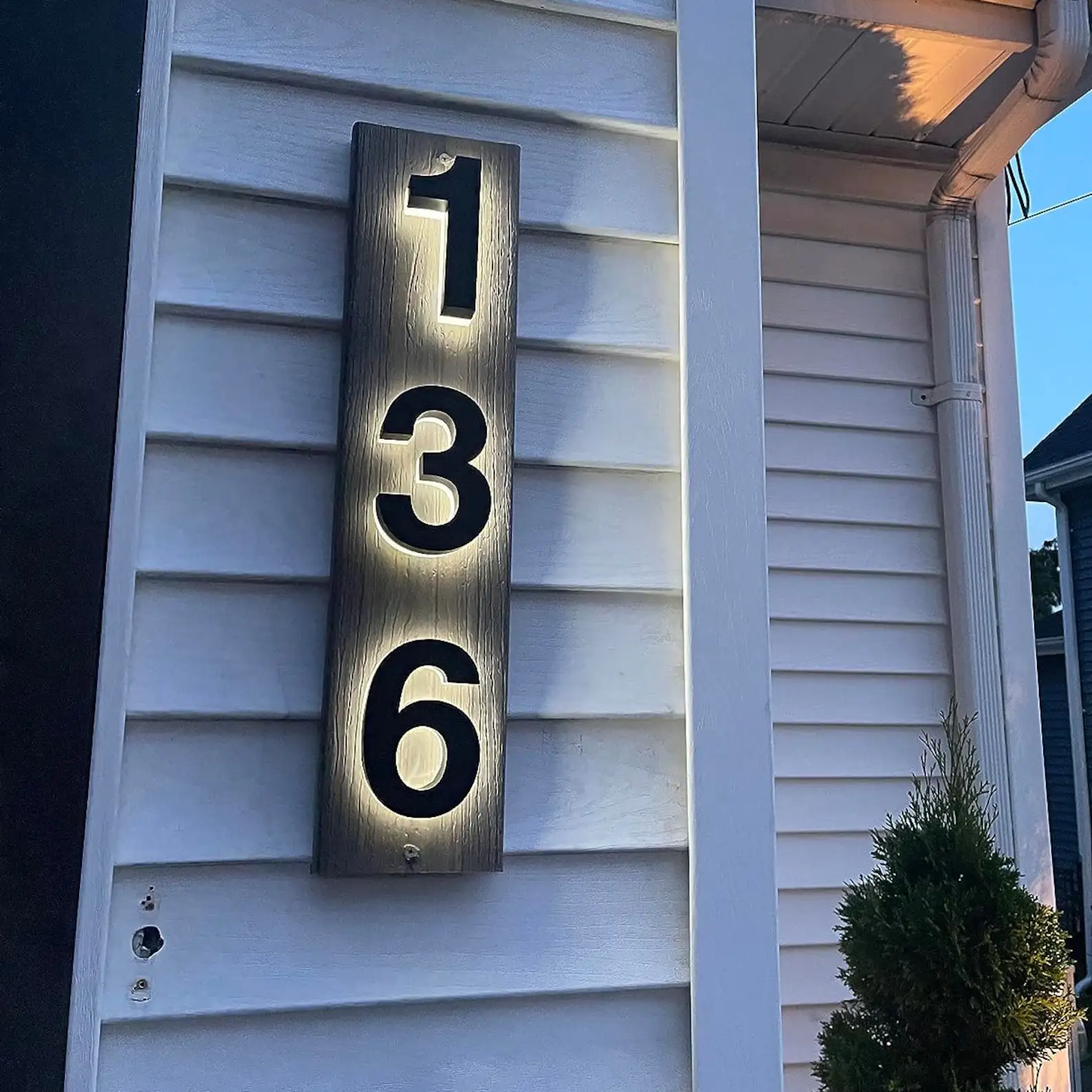 Illuminated house number sign LED backlit address plaque Modern and simple metal with acrylic address Lighted address plaque