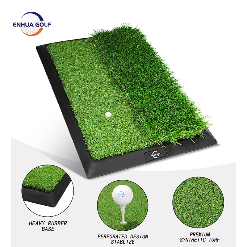 Golf Hitting Mat New Premium Synthetic Turf Heavy Duty Rubber Base Golf Practice Mat Come with 1 Rubber Tee and 9 Plastic Tees