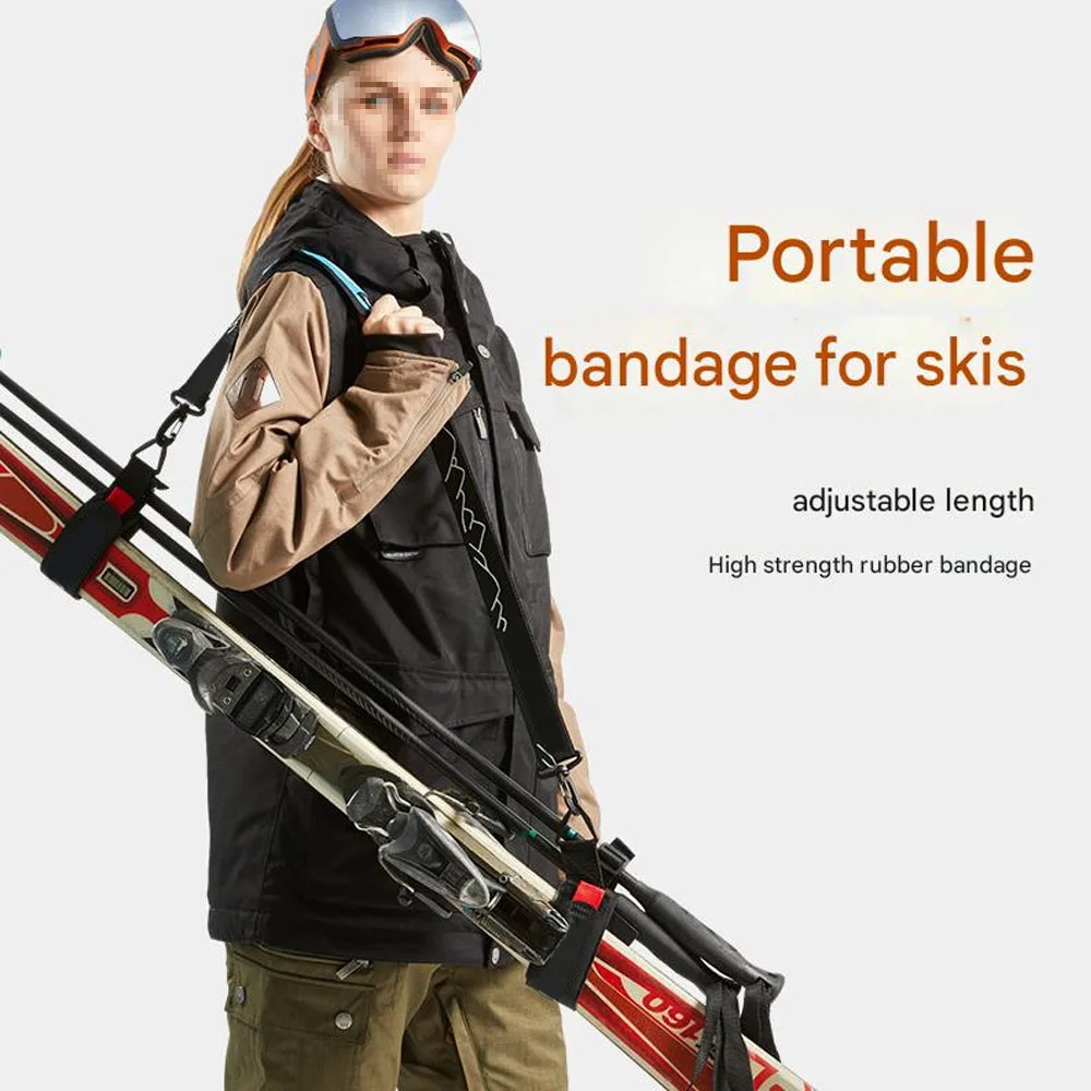 

Ski Straps Pole Carrier ,with Adjustable Strap Length and Cushioned Shoulder Sling,for Outdoor Mountaineering Skiing Hiking