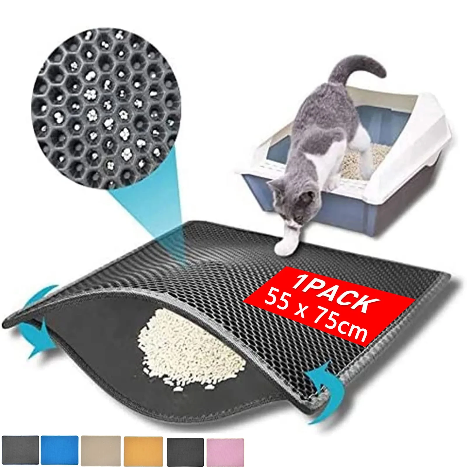 

Pet Cat Litter Mat Waterproof Double Layer EVA Foldable Cat Litter Trapping Pet Carpet Bed Pads For Cats Pet Clean Supplies